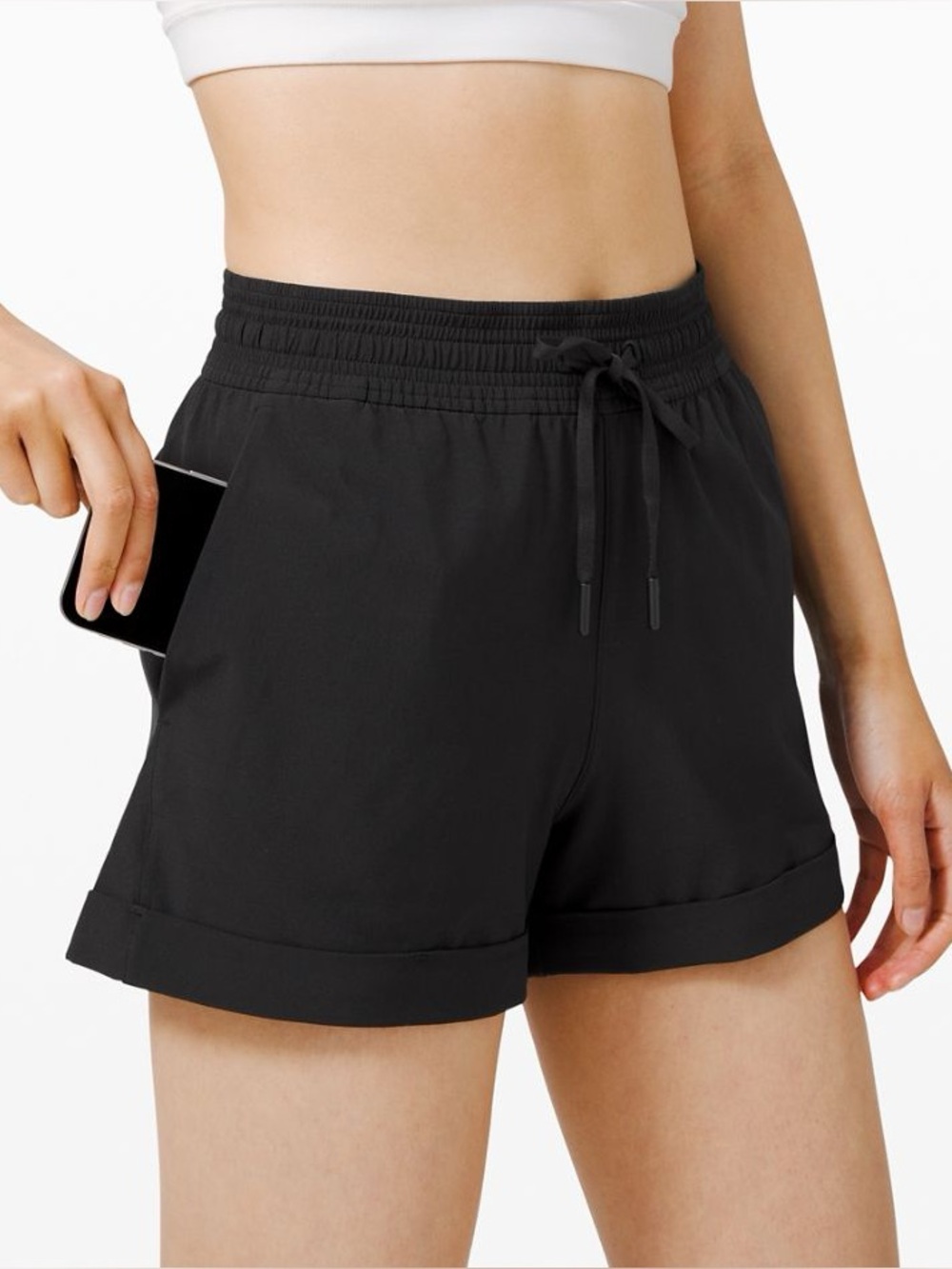 Lululemon Heather Lux Black Spring Break Away Cuff Shorts (Size 8)